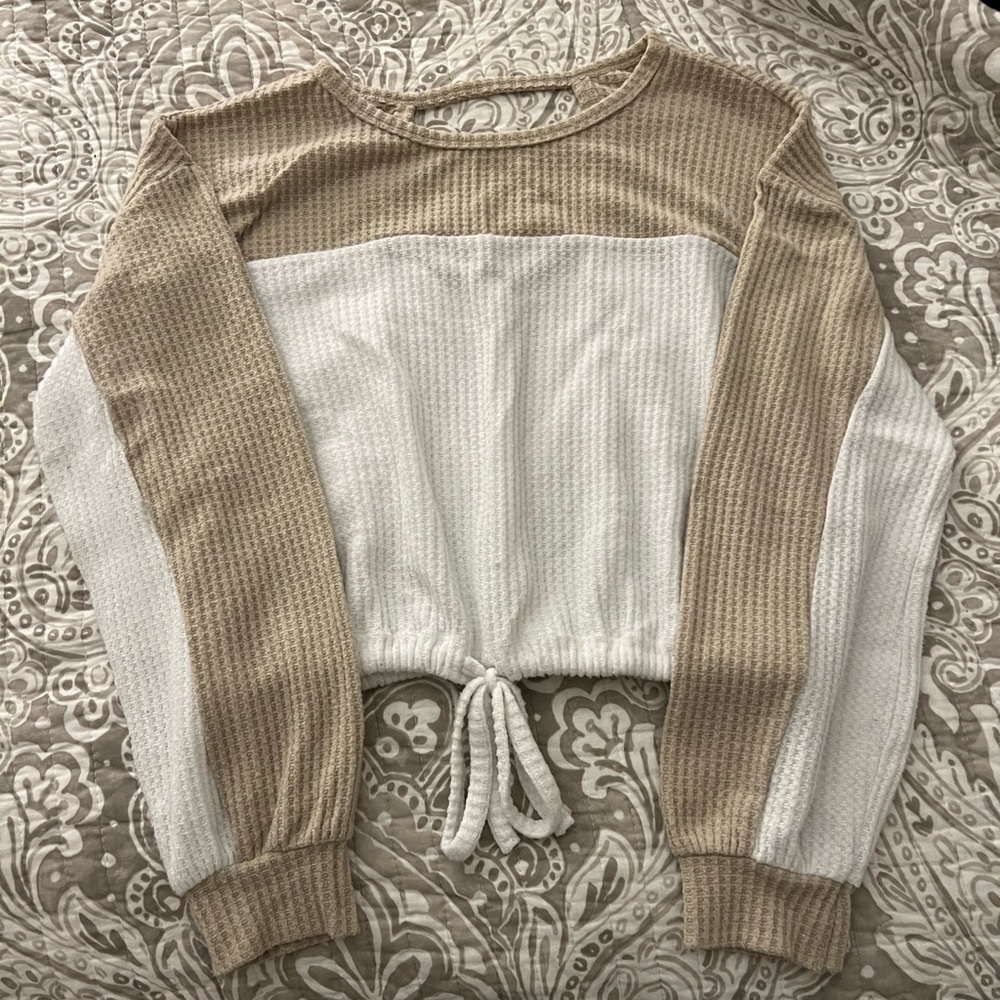 Hollister Waffle Knit Long Sleeve Top